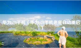 华为p20手机（华为p20手机老是自动重启）