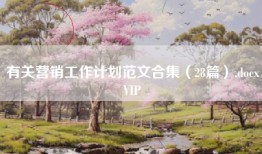 有关营销工作计划范文合集（28篇）.docxVIP