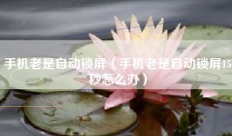 手机老是自动锁屏（手机老是自动锁屏15秒怎么办）