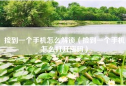 捡到一个手机怎么解锁（捡到一个手机怎么打开密码）