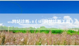 seo网站诊断s 0（SEO网站诊断工具）