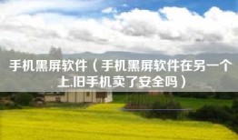 手机黑屏软件（手机黑屏软件在另一个上,旧手机卖了安全吗）