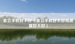 金立手机好不好（金立手机好不好用质量好不好）