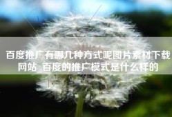 百度推广有哪几种方式呢图片素材下载网站_百度的推广模式是什么样的