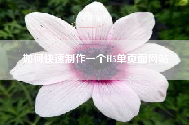 如何快速制作一个H5单页面网站