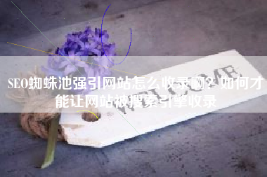 SEO蜘蛛池强引网站怎么收录啊？如何才能让网站被搜索引擎收录