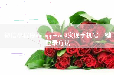 微信小程序uni-app+vue3实现手机号一键登录方法 微信小程序uni-app+vue3实现手机号一键登录方法