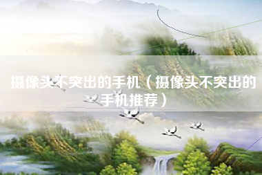 摄像头不突出的手机（摄像头不突出的手机推荐）