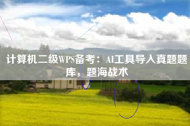 计算机二级WPS备考：AI工具导入真题题库，题海战术